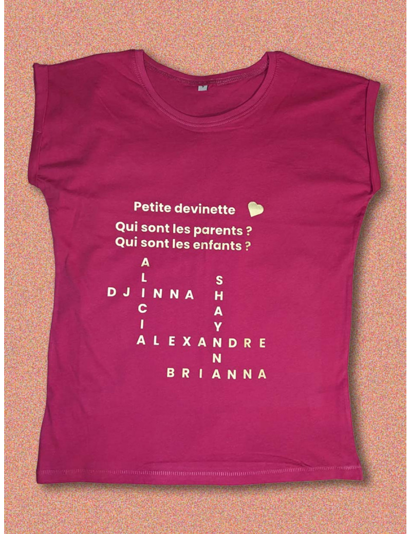 TEE SHIRT personnalisé " mots mélés" famille