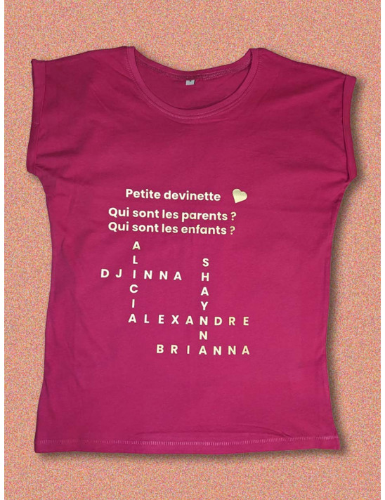 TEE SHIRT personnalisé " mots mélés" famille TEE SHIRT personnalisé " mots mélés" famille