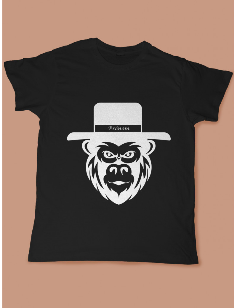 Le singe rigolo avec son chapeau personnalisable- tee shirt