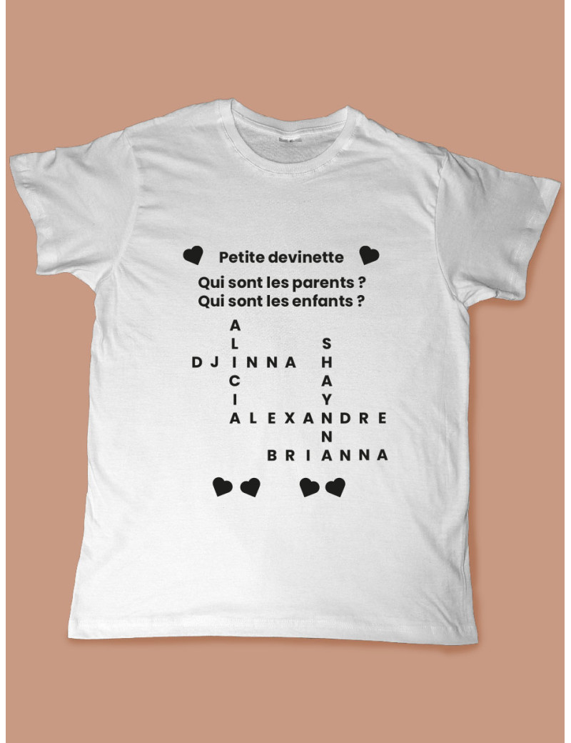 TEE SHIRT personnalisé " mots mélés" famille 2