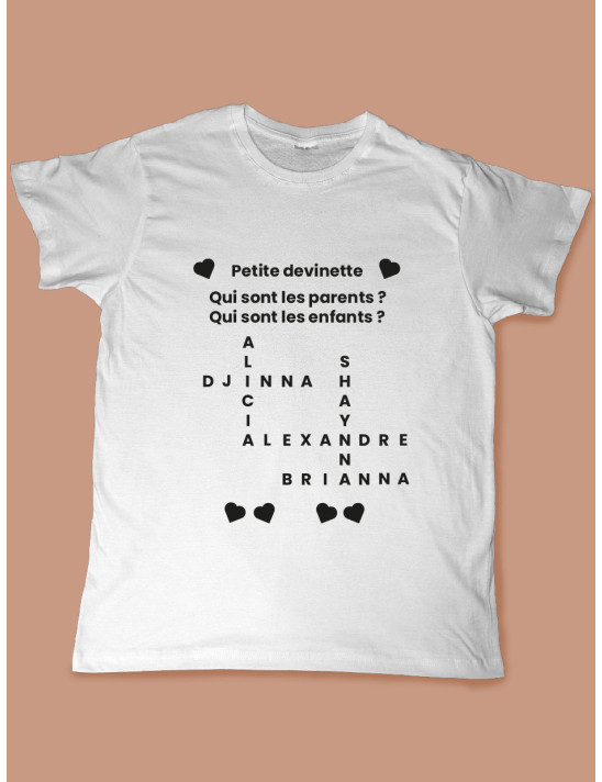 TEE SHIRT personnalisé " mots mélés" famille 2