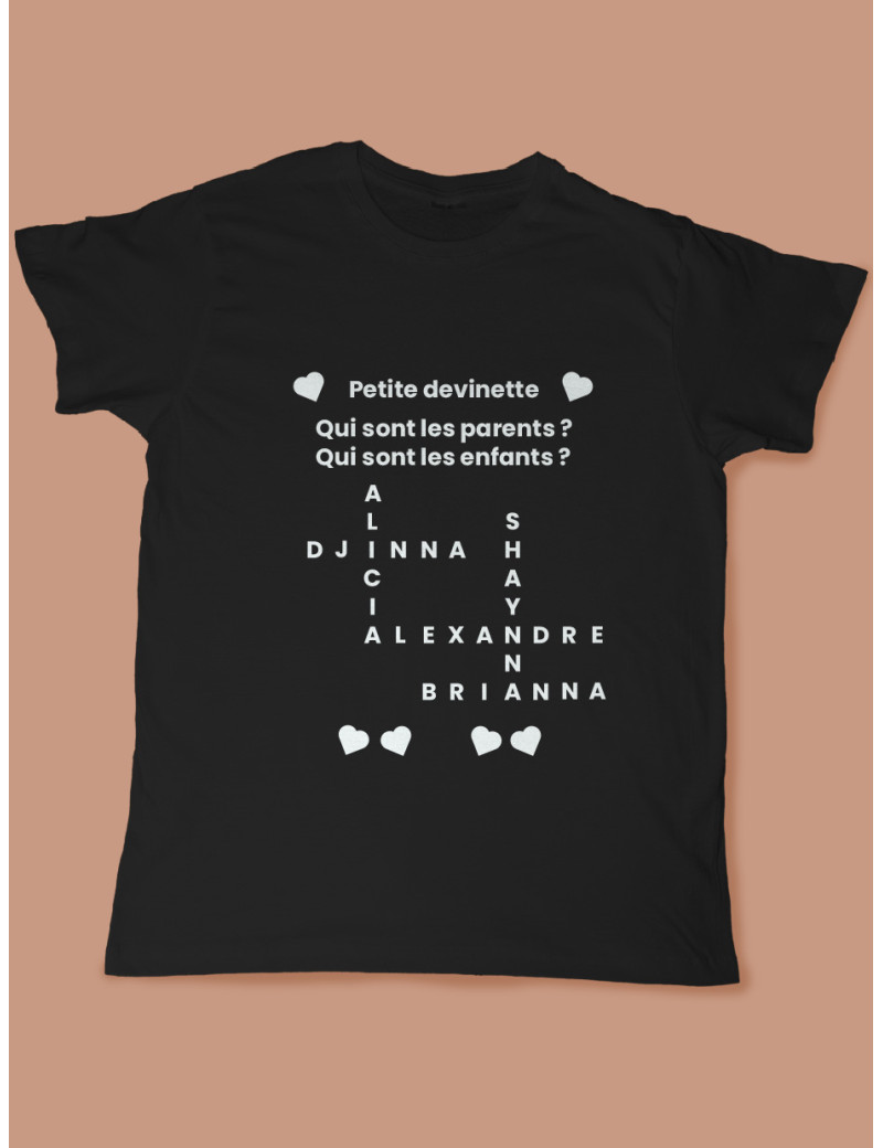 TEE SHIRT personnalisé " mots mélés" famille 2