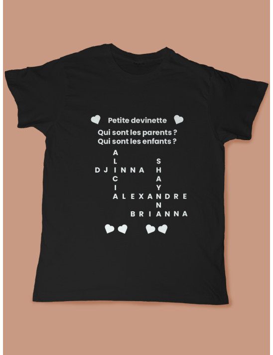 TEE SHIRT personnalisé " mots mélés" famille 2