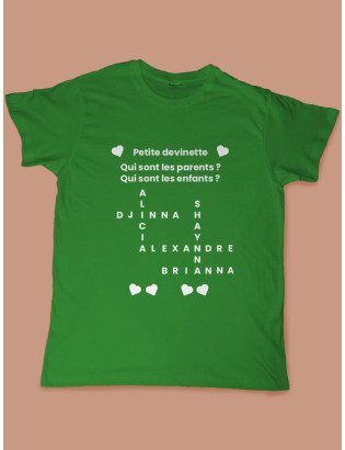 TEE SHIRT personnalisé " mots mélés" famille 2