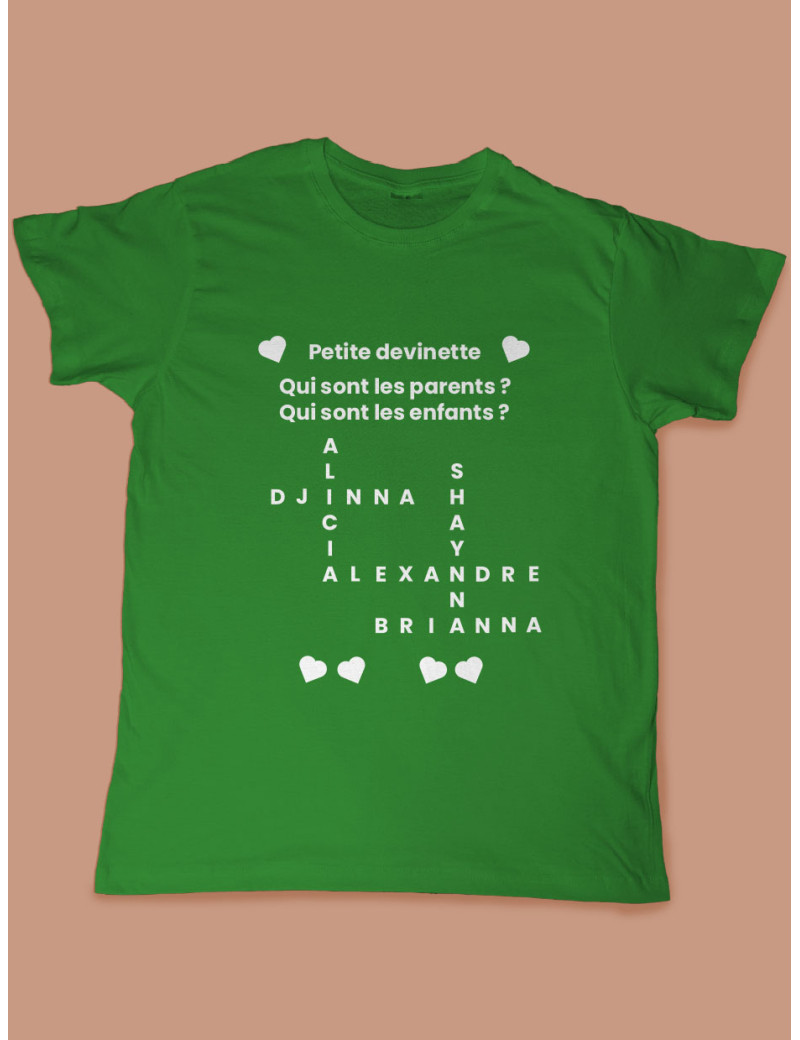 TEE SHIRT personnalisé " mots mélés" famille 2