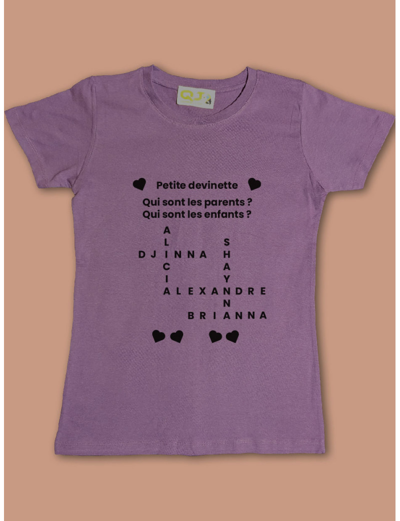 TEE SHIRT personnalisé " mots mélés" famille 2