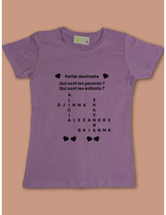 TEE SHIRT personnalisé " mots mélés" famille 2