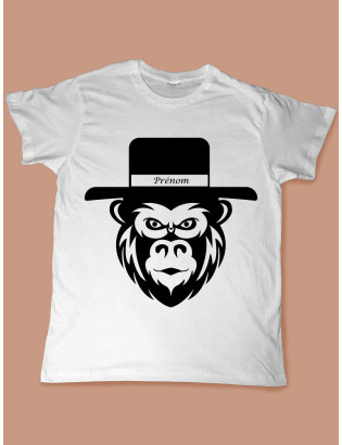 Le singe rigolo avec son chapeau personnalisable- tee shirt
