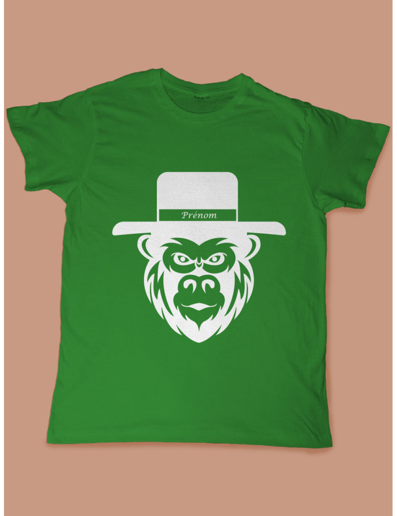 Le singe rigolo avec son chapeau personnalisable- tee shirt