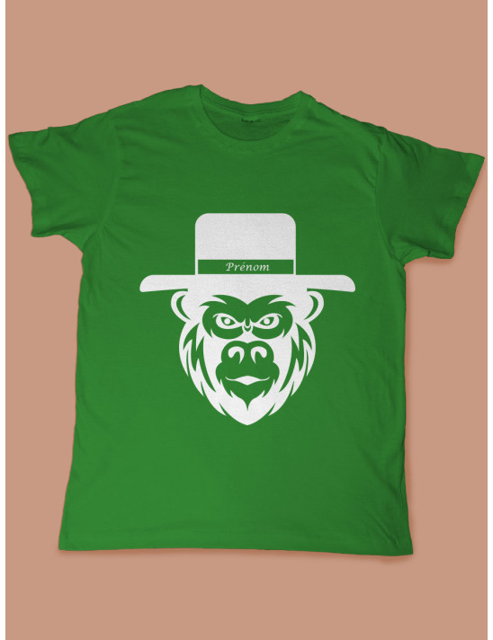 Le singe rigolo avec son chapeau personnalisable- tee shirt