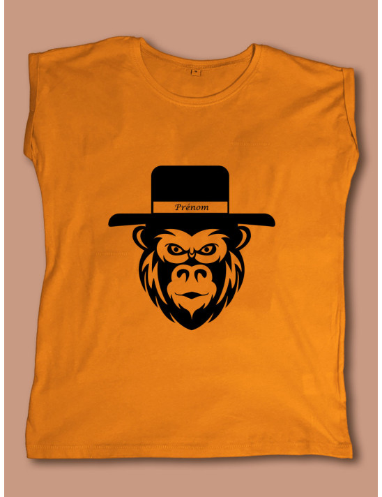 Le singe rigolo avec son chapeau personnalisable- tee shirt 2 Le singe rigolo avec son chapeau personnalisable- tee shirt 2