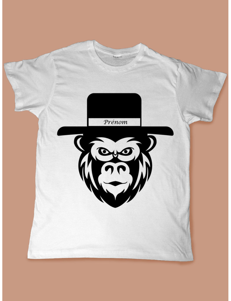 Le singe rigolo avec son chapeau personnalisable tee-shirt 3