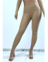 Legging beige en similicuir moulant - 2