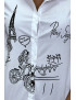 Chemise blanche cintrée avec illustration Paris - 1