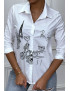 Chemise blanche cintrée avec illustration Paris - 2