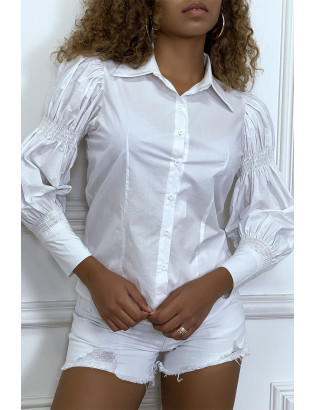 Chemise blanche à manches bouffantes - 3