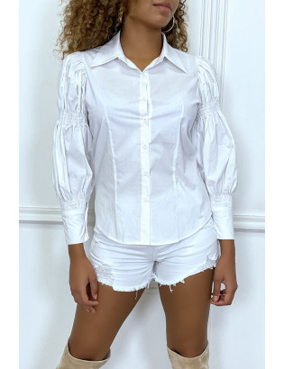 Chemise blanche à manches bouffantes - 7