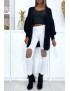Legging blanc avec résille aux genoux - 3