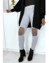 Legging gris avec résille aux genoux - 2