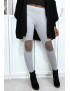 Legging gris avec résille aux genoux - 3