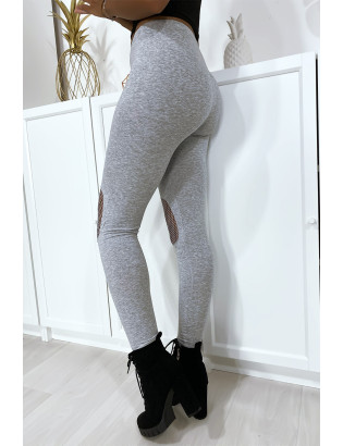Legging gris avec résille aux genoux - 6