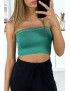 Bandeau vert avec strass - 2