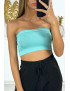 Bandeau bleu turquoise avec strass - 1