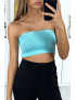 Bandeau bleu turquoise avec strass - 2