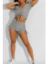 Ensemble push up yoga short et crop top gris - 2