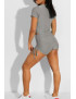 Ensemble push up yoga short et crop top gris - 3