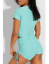 Ensemble push up yoga short et crop top turquoise - 4