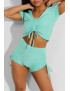 Ensemble push up yoga short et crop top vert - 3