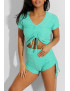 Ensemble push up yoga short et crop top vert - 5