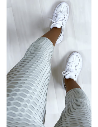 Legging corsaire Push Up gris très fashion - 4