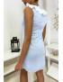 Robe bleu courte et légère, avec détails buste - 1