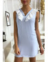 Robe bleu courte et légère, avec détails buste - 2