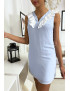 Robe bleu courte et légère, avec détails buste - 3