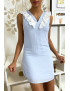 Robe bleu courte et légère, avec détails buste - 4
