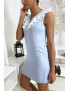 Robe bleu courte et légère, avec détails buste - 5