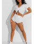 Ensemble push up yoga short et crop top blanc - 1