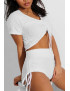 Ensemble push up yoga short et crop top blanc - 3