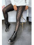 Legging jacquard noir transparent à l'avant et simili à l'arrière - 11