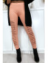 Legging rose effilé à l'avant et doublé en dentelle - 2