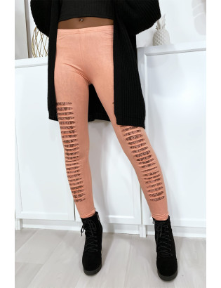 Legging rose effilé à l'avant et doublé en dentelle - 3