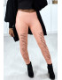 Legging rose effilé à l'avant et doublé en dentelle - 8