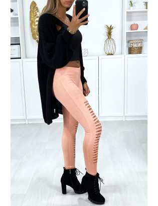 Legging rose effilé à l'avant et doublé en dentelle - 9