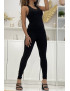 Ensemble legging et top fitness noir - 1