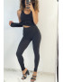 Ensemble legging et top fitness noir - 4