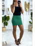 Mini jupe verte avec zip doré - 1