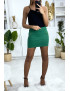 Mini jupe verte avec zip doré - 2